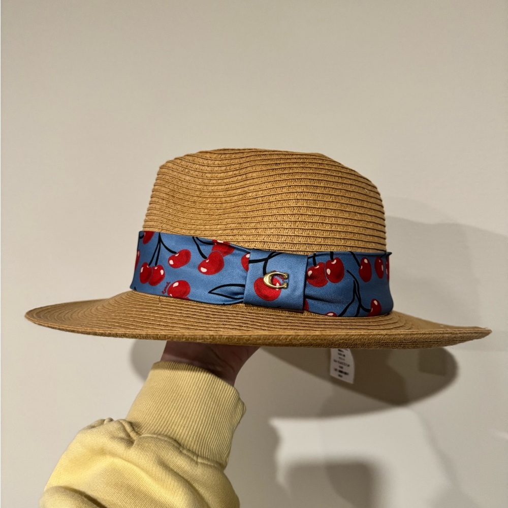 Coach Straw Wide-Brim Hat